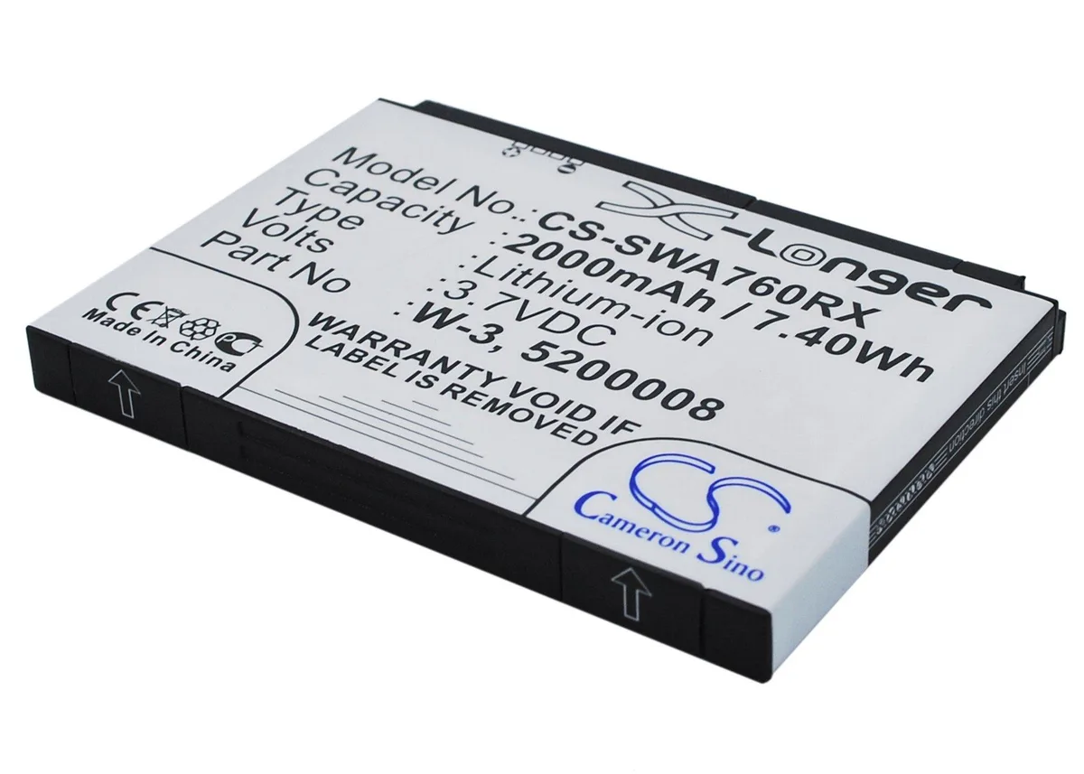  Cameron Sino 2000mAh 7.40Wh Battery Aircard 760 760s 762s 763s 785s FC80 PN 5200008 W-3 — product photo