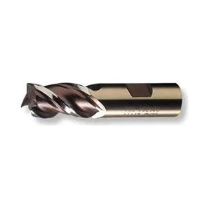Cobalt square end mill, bright uncoated finish, four flutes