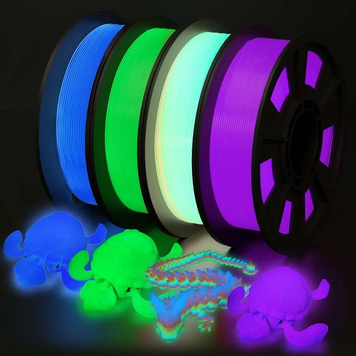 Yousu YS-Glowdark-1.75MM-4X250G-PACK A Glow PLA Filament 1.75mm 250g×4 — product photo