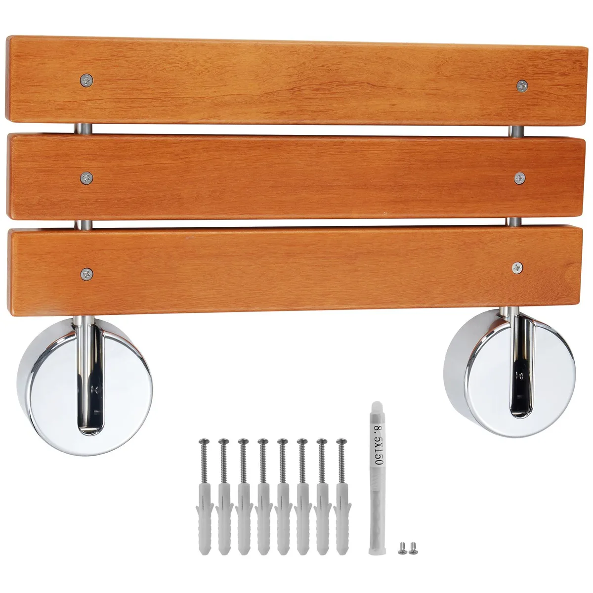 VEVOR VEVOR Folding Teak Shower Seat 20.1" x 13.2" Wall Mounted 440 lbs — product photo