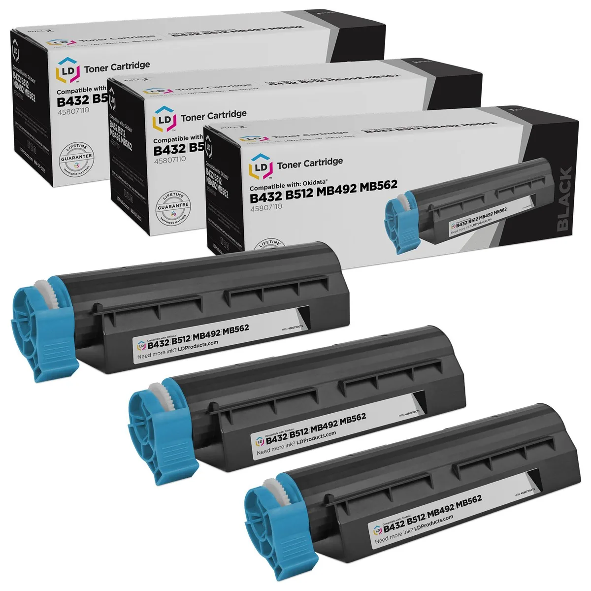 Oki Data Oki Data 45807110 Black Toner Cartridge 3-Pack 12000 Pages — product photo