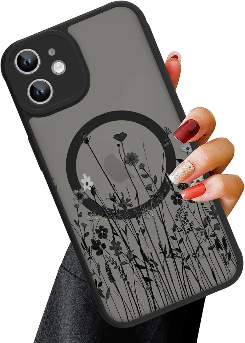 TAURKENAM TAURKENAM iPhone 11 Case MagSafe Black Wild Flower 6.1 — product photo