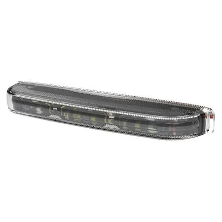 Rectangular white LED strobe with clear lens and blunt-cut wires