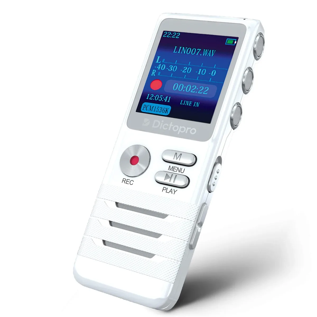  Dictopro X100 Voice Recorder 8GB 700H 33ft White — product photo