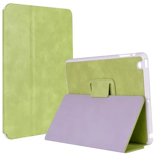 Lime faux-leather folio case for iPad mini with folded stand position
