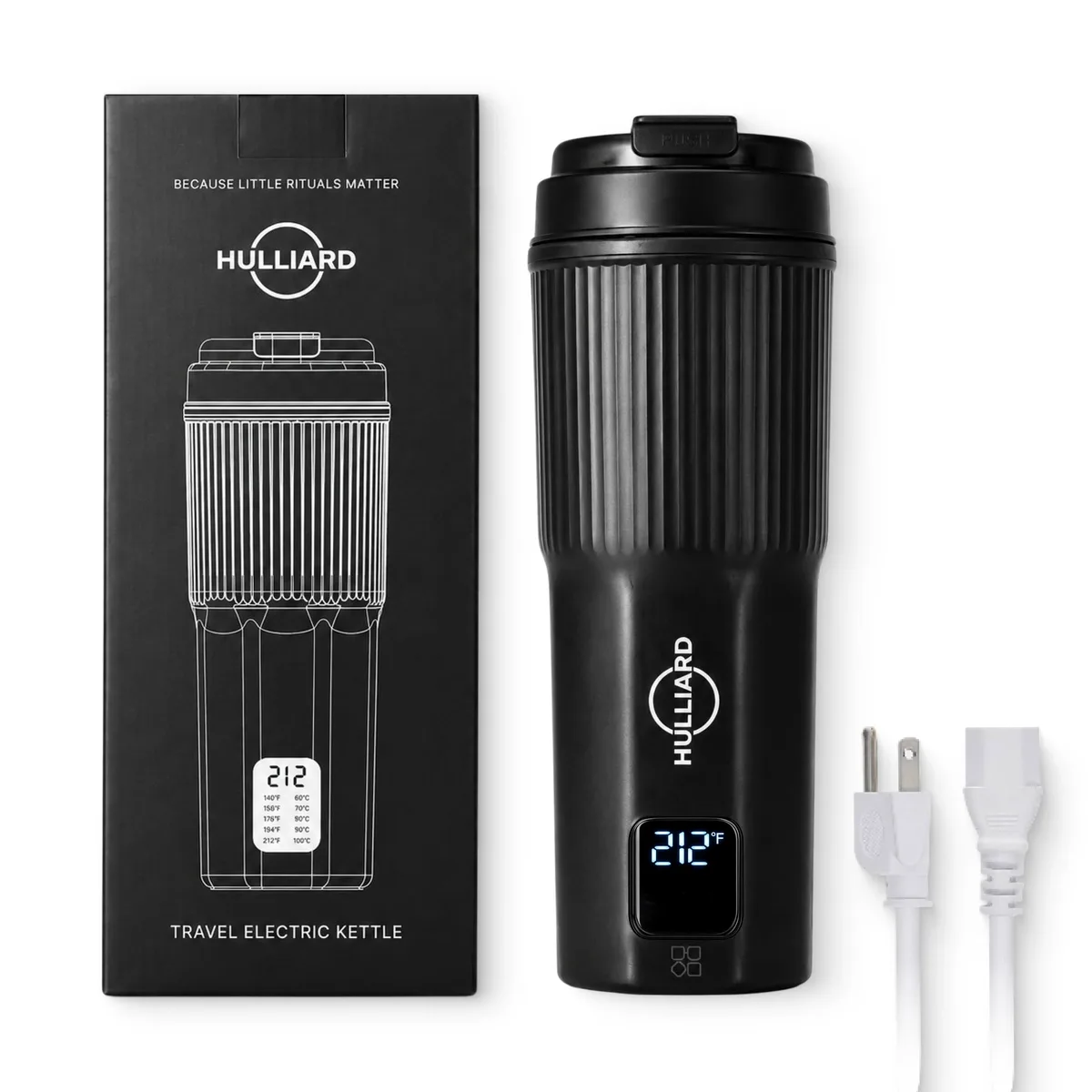 HULLIARD Travel Electric Kettle 450ml SUS316 Black — product photo