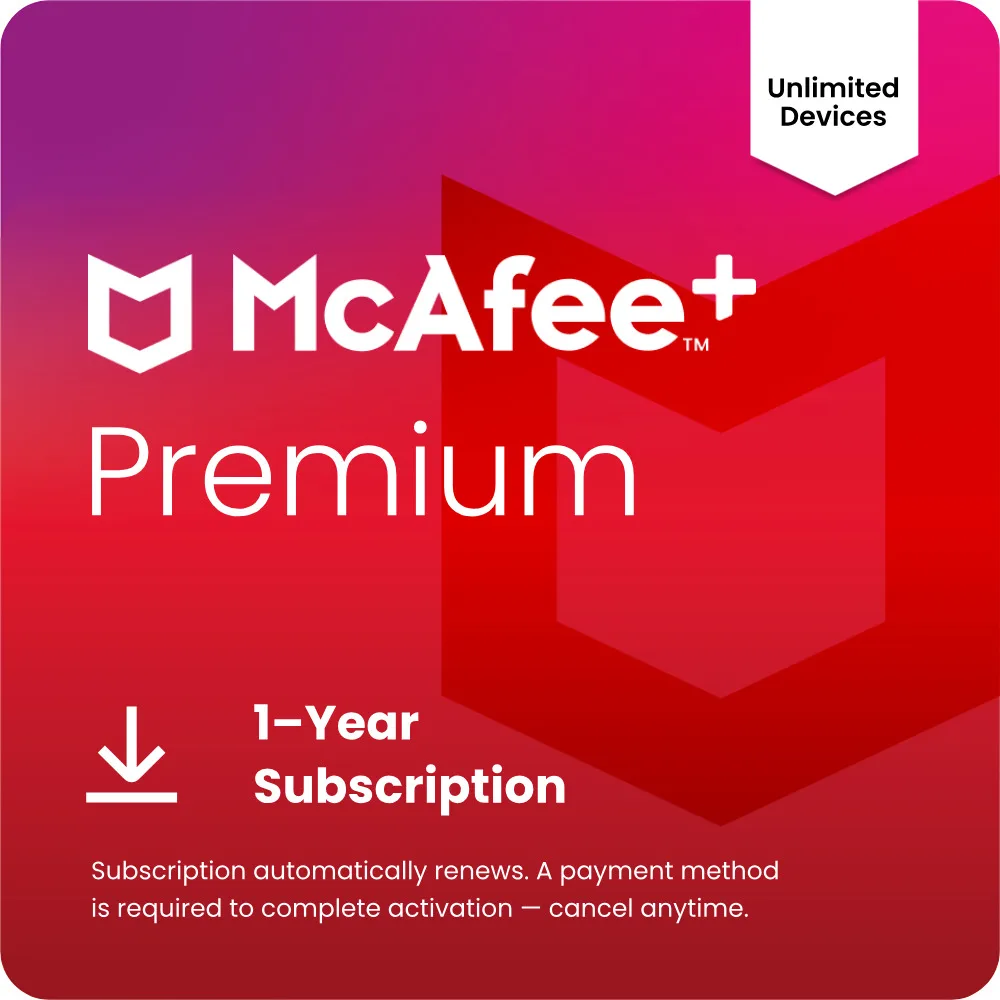 McAfee McAfee MPP51ENGURPID Premium antivirus Unlimited Devices 1 Year — product photo
