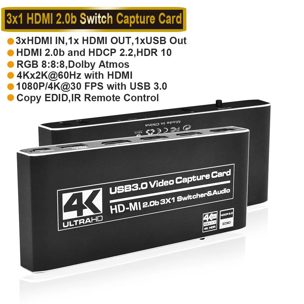 Jansicotek Jansicotek OZC6 4K@60Hz 3x1 HDMI video capturing device — product photo