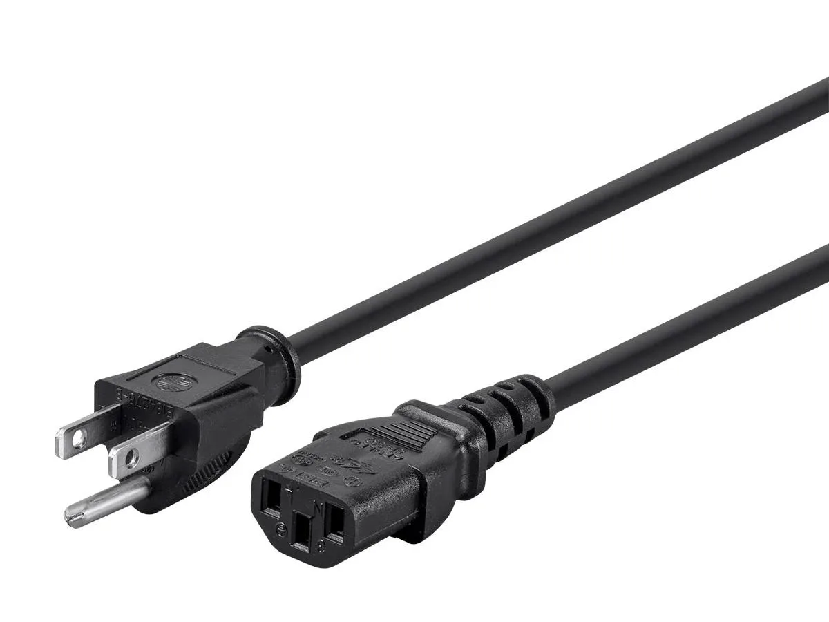 Monoprice Inc. Monoprice 105283 2.00 ft 16AWG 13A NEMA 5-15P to IEC 60320 C13 computer power cord — product photo