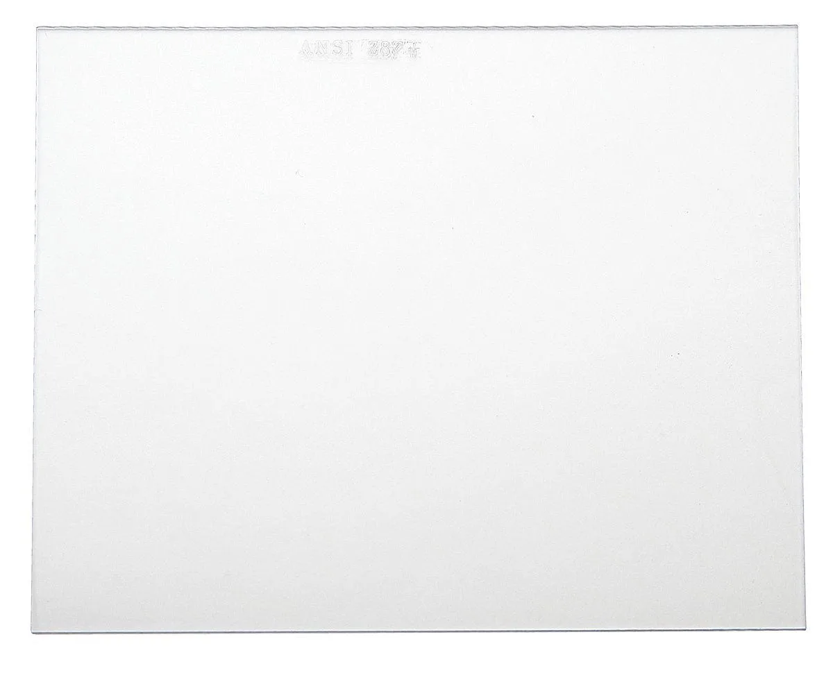Clear rectangular polycarbonate lens cover with rounded corners