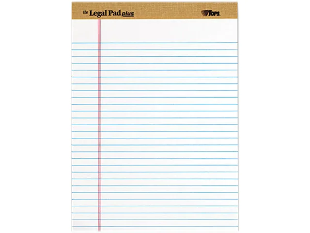 TOPS TOPS 71533 Legal Pad Plus 12 Pack 50 Sheets 16 lb 11/32 Rule — product photo