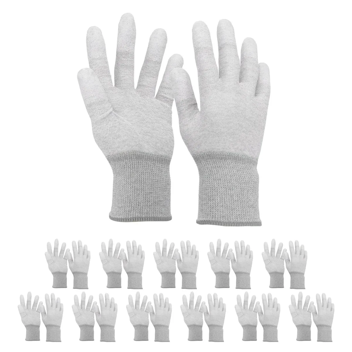 MECCANIXITY ESD Anti-Static Gloves Carbon Fiber Grey Large 12Set — product photo