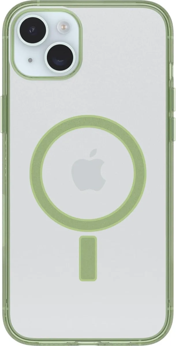 PISKEKAT PISKEKAT Clear Case with Colorful Grip Edge for iPhone 15 Plus Moray Green — product photo