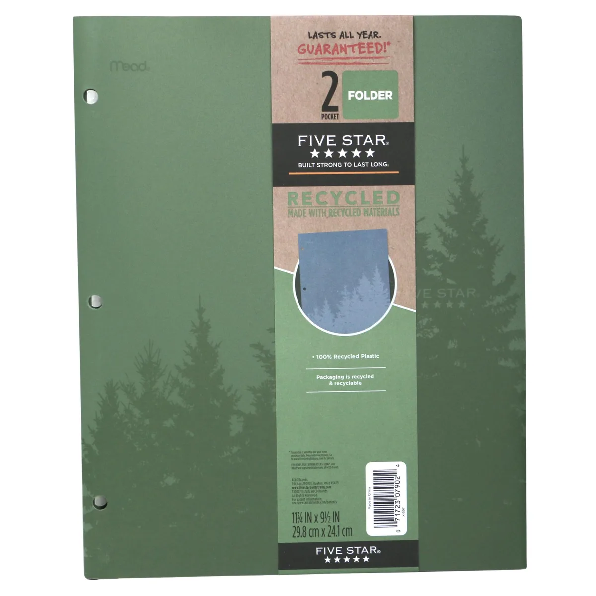 FindTape FindTape 2-Pocket Plastic Folder Olympic Green 330027 — product photo
