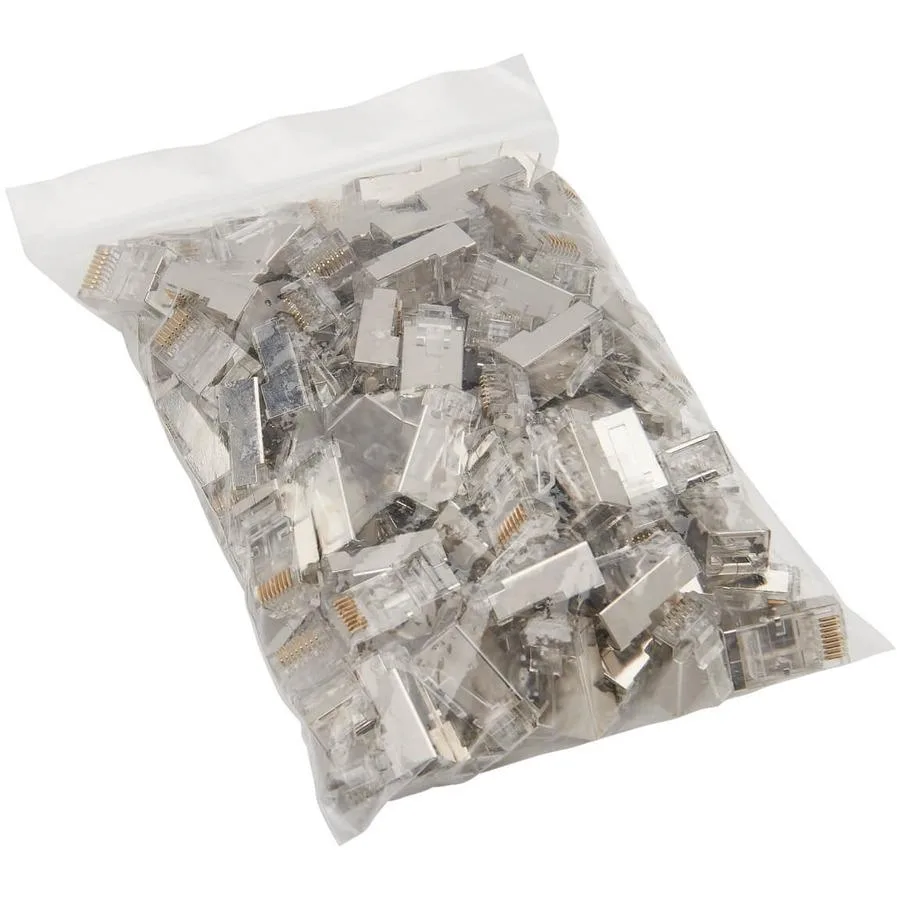 Tripp Lite Tripp Lite N232100FTP Cat6 RJ45 pass-through FTP modular plug 100 pack network ethernet cable — product photo