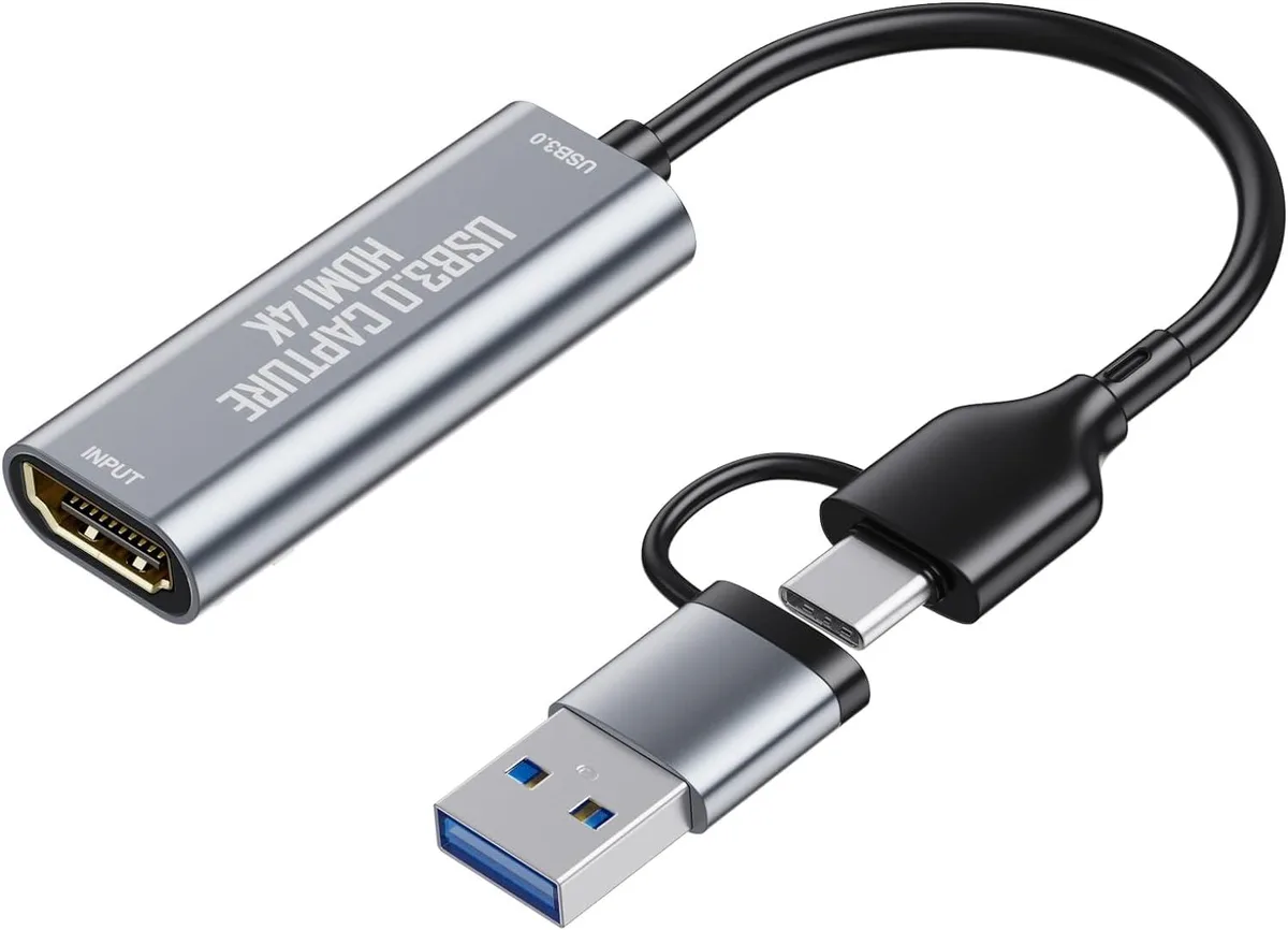  3D Video Wizard U169 4K HDMI to USB 3.0 / USB-C Capture Card 1080p 60FPS Silver — product photo