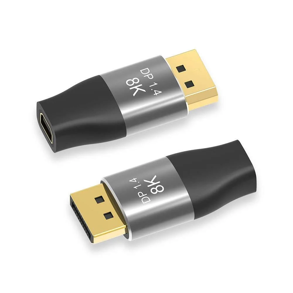 Corn Electronics Corn Electronics Mini DP Female to DisplayPort Male 8K 60Hz 4K 144Hz DP 1.4 Bi-Directional 2 Pack — product photo