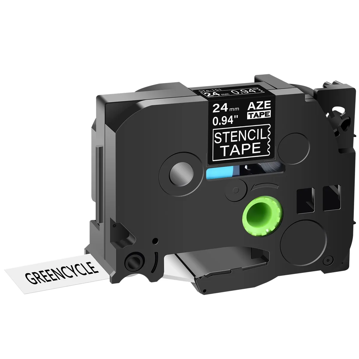 GREENCYCLE GREENCYCLE STe-151 Black on Clear Stencil Tape 24mm × 9.8ft — product photo