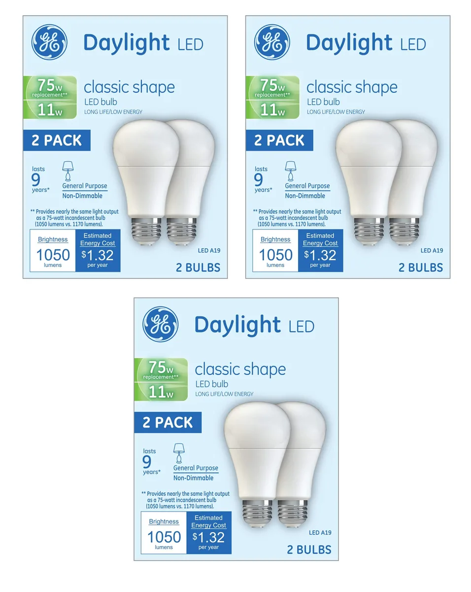 GE Lighting GE Lighting 21173 A19 LED 11W 1050lm 5000K E26 6-pack — product photo