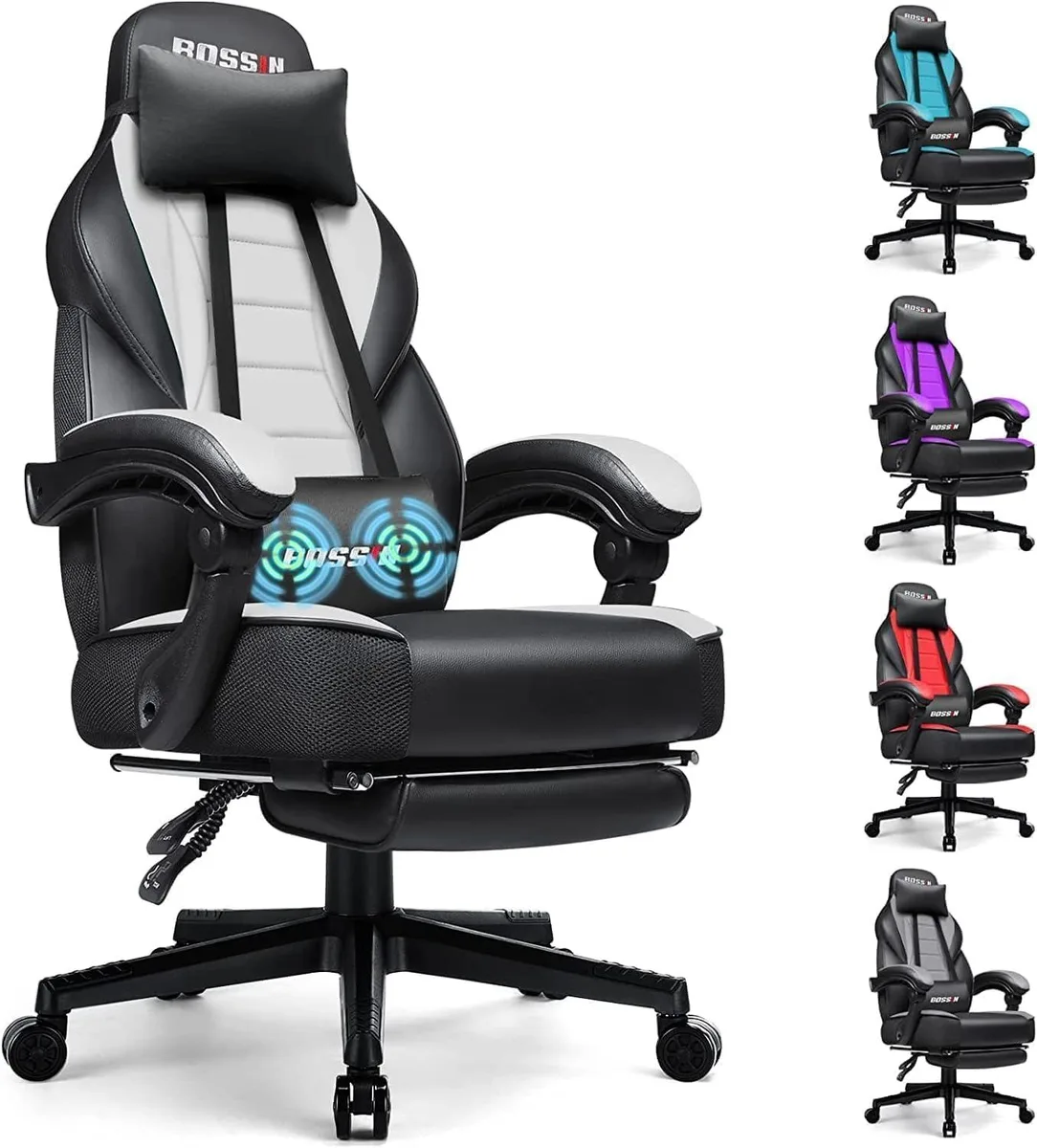 Vitesse Vitesse BOS-TP-DX-02 Gaming Chair White 24" seat 300 lbs — product photo