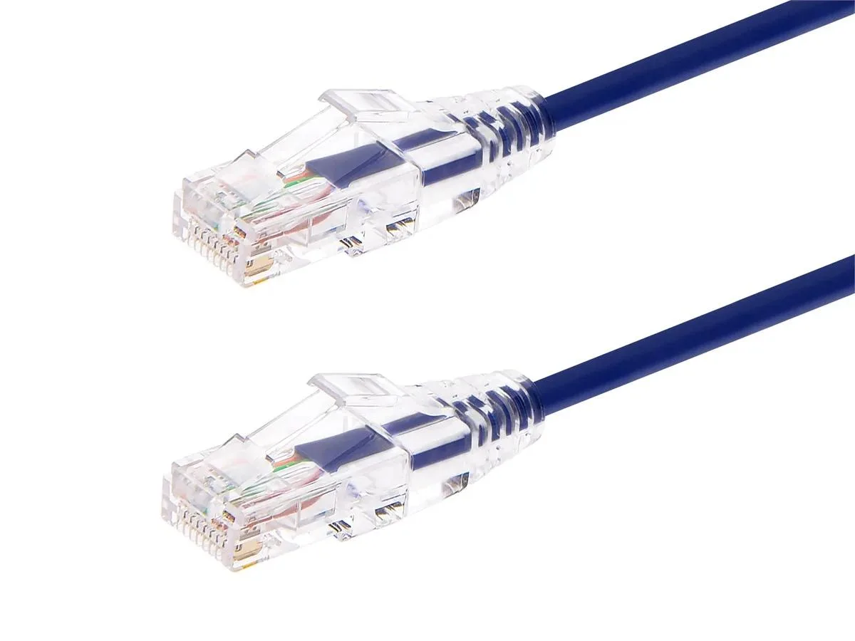 Monoprice Inc. Monoprice 114796 Cat6 network ethernet cable 1 ft Purple SlimRun 0.149 in 28AWG — product photo