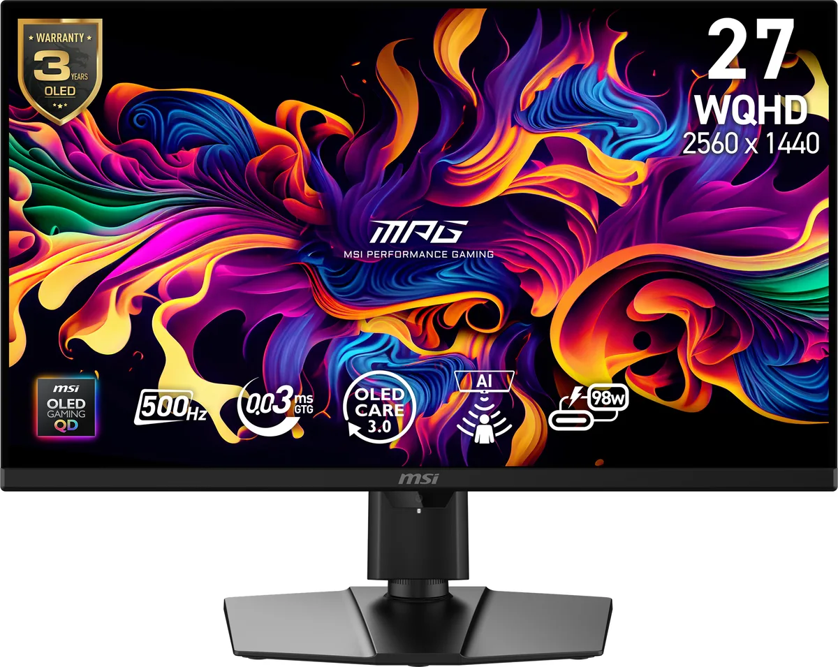 MSI MSI MPG 271QR QD-OLED X50 27" 500Hz gaming monitor — product photo