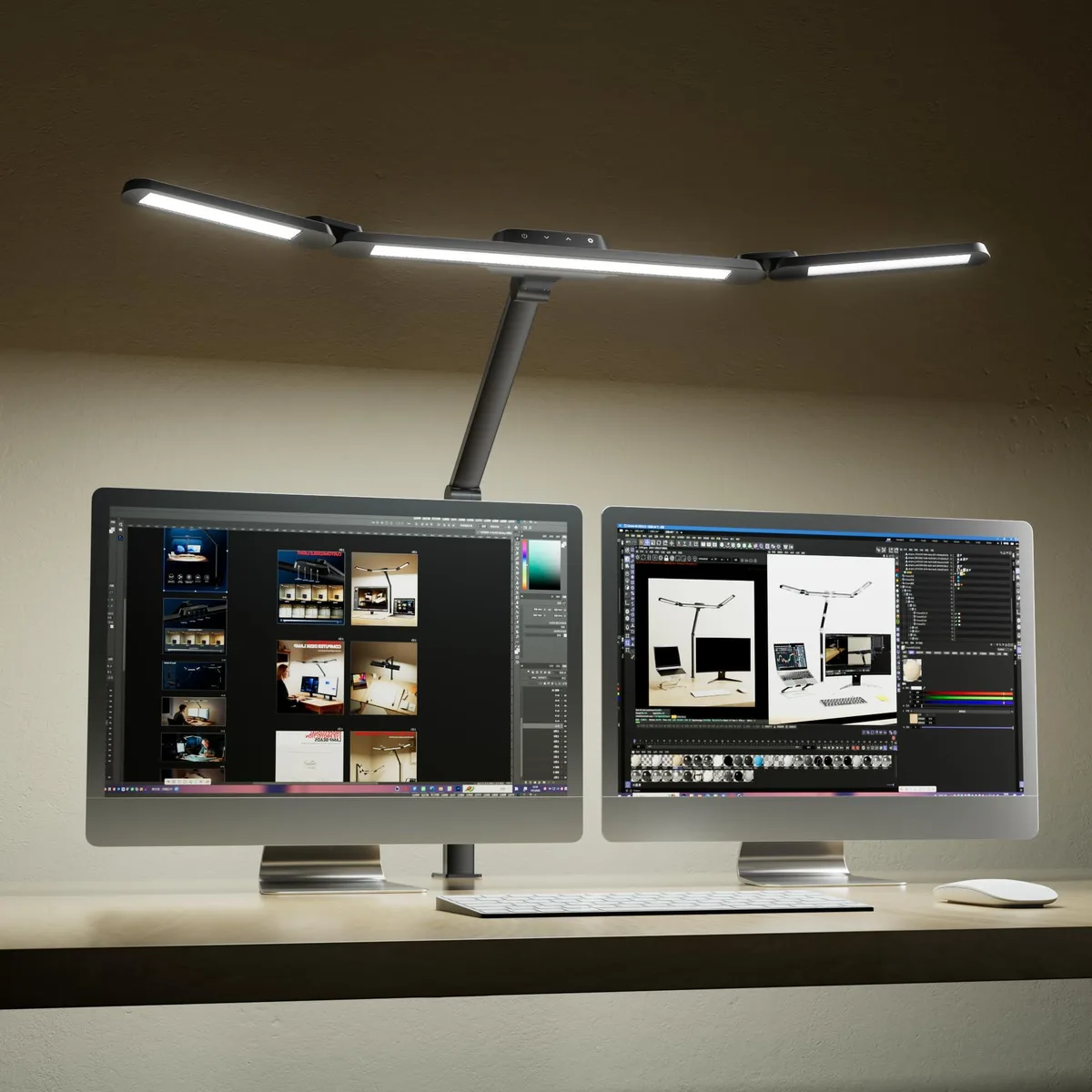 Honeywell HWT-HJ3 desk lamp with polished finish and clamp base