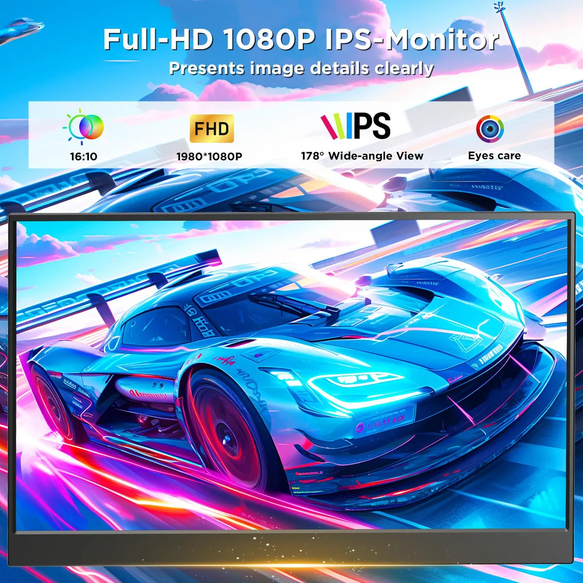 Laptomo Laptomo 15.6" FHD IPS Portable Monitor 100% sRGB 60Hz Black — product photo
