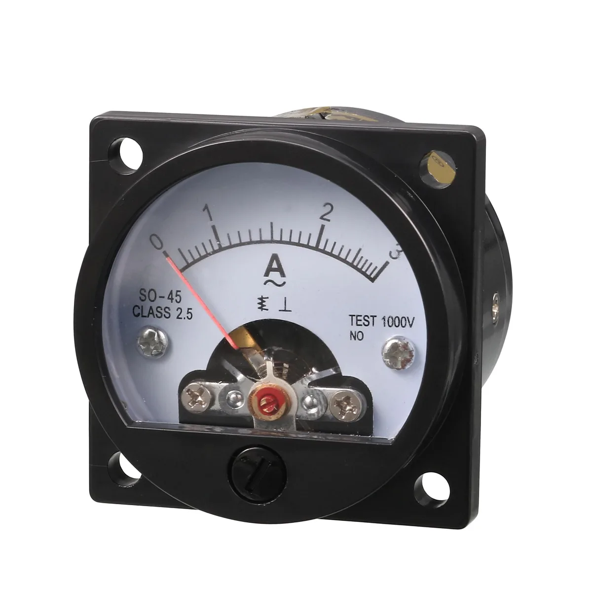 Black round analog panel ammeter 45mm face 46g new