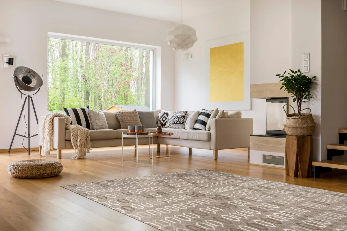 EORC EORC Handmade Wool & Viscose Brown Transitional Trellis Raga Rug 8' x 10 — product photo