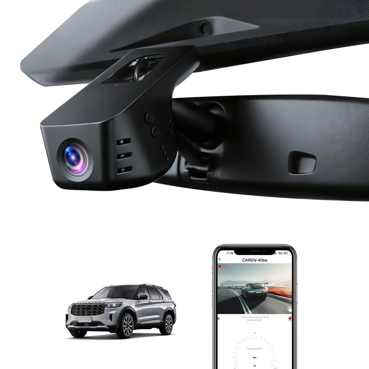 GSM Outdoors GSM Outdoors 4K Dash Cam Ford F150 F250 2021-2025 2 in 1 accessory — product photo