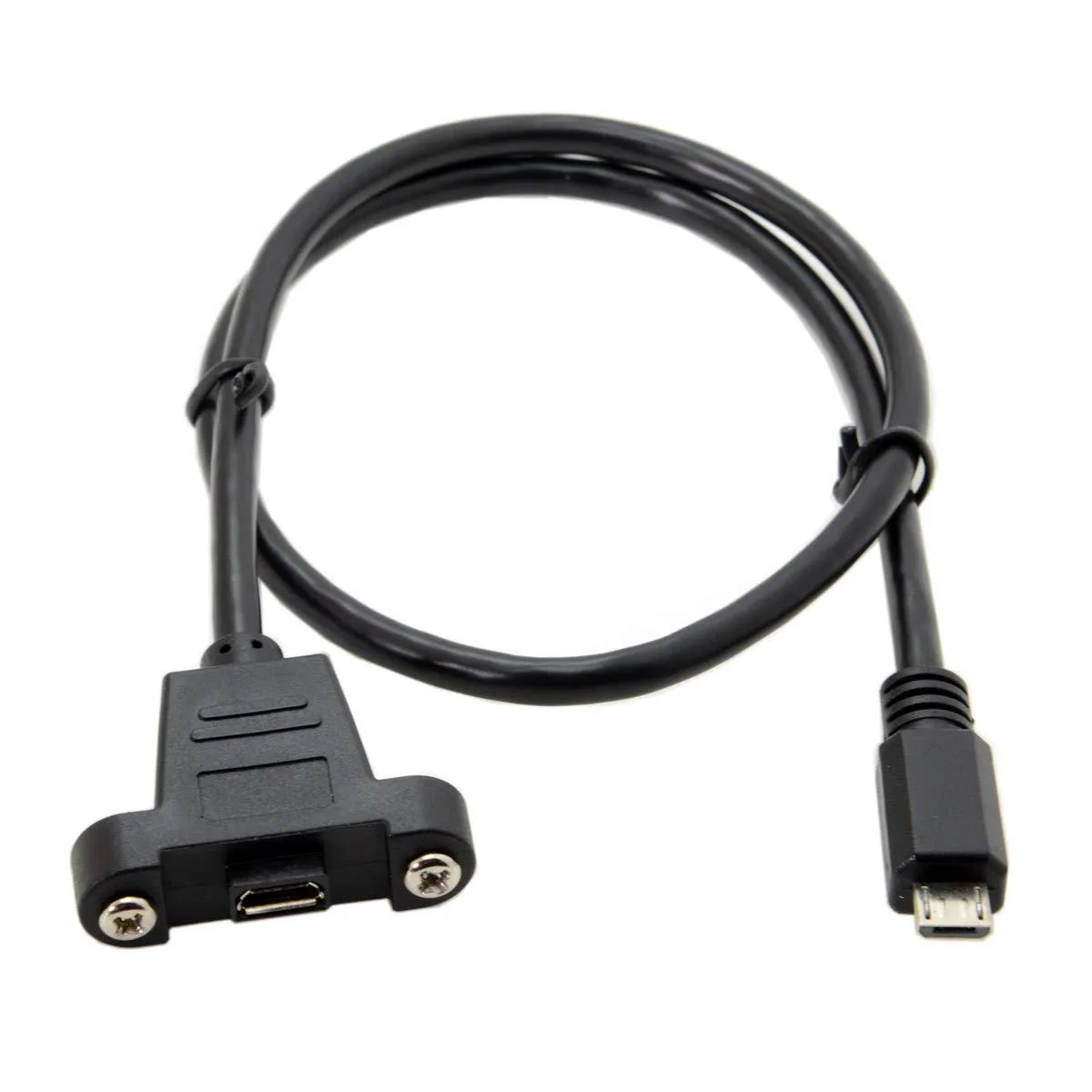 BUCIER BUCIER Micro USB 5Pin Male-Female Panel Mount Cable 0.5m Screws 28mm — product photo