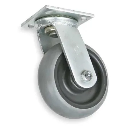 Green 8 inch rubber swivel plate caster with polyolefin core