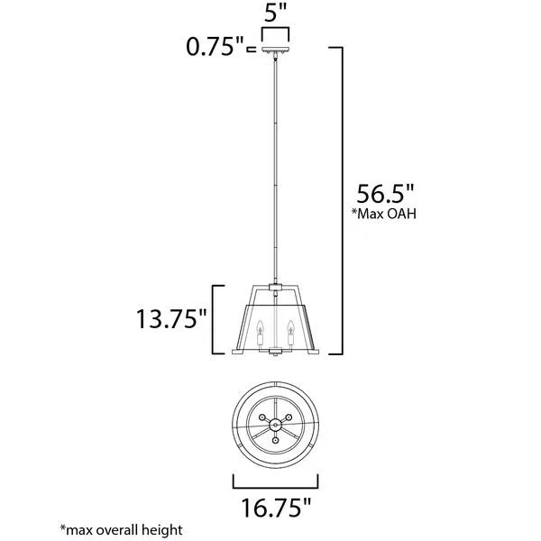 Maxim Mfg. Maxim Mfg. 10143GYDW Orson 3-Light 16.75" Driftwood Pendant — product photo