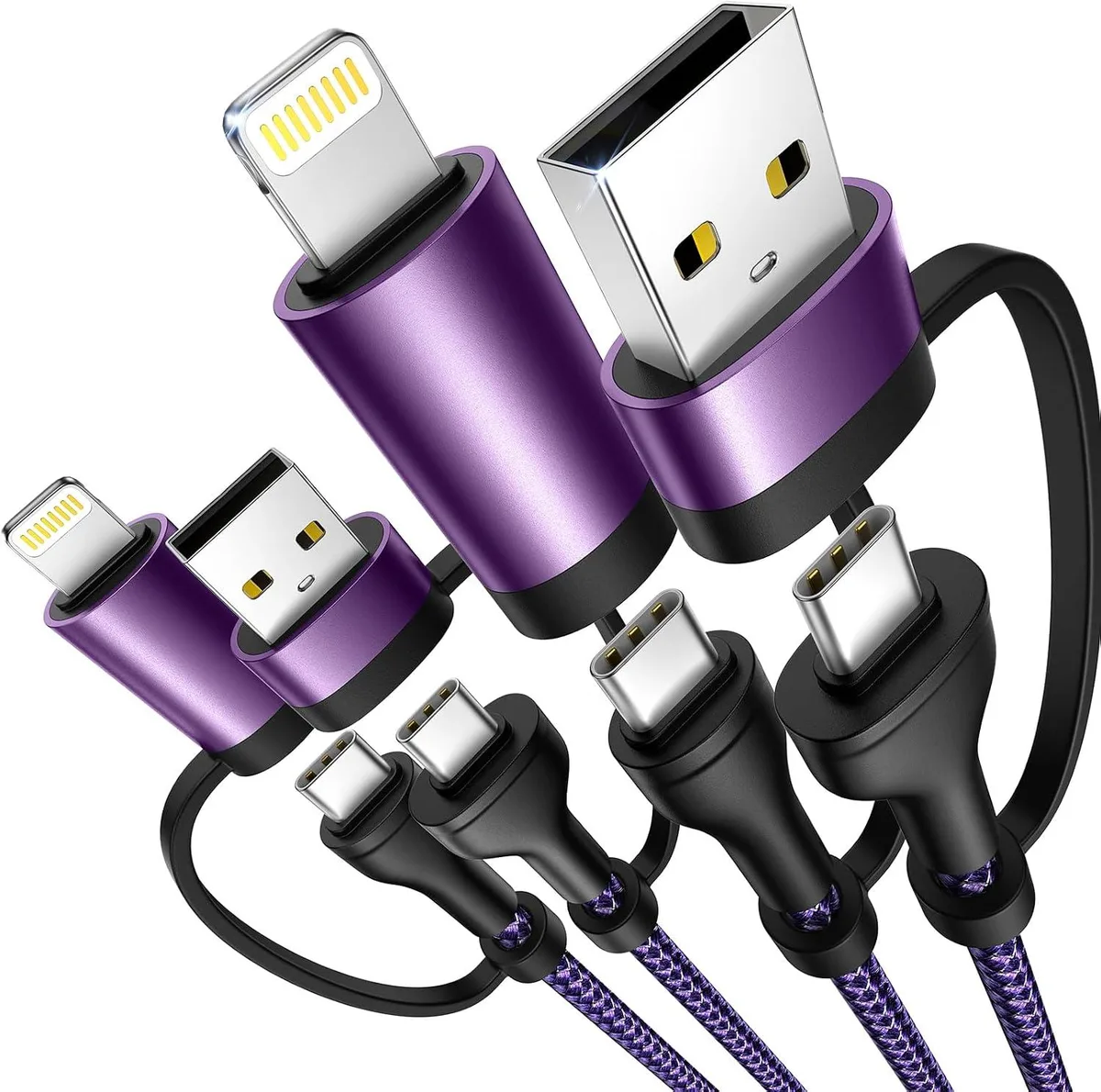 Miimall Miimall 4-in-1 Charging Cable 2-Pack 6.6ft 60W — product photo