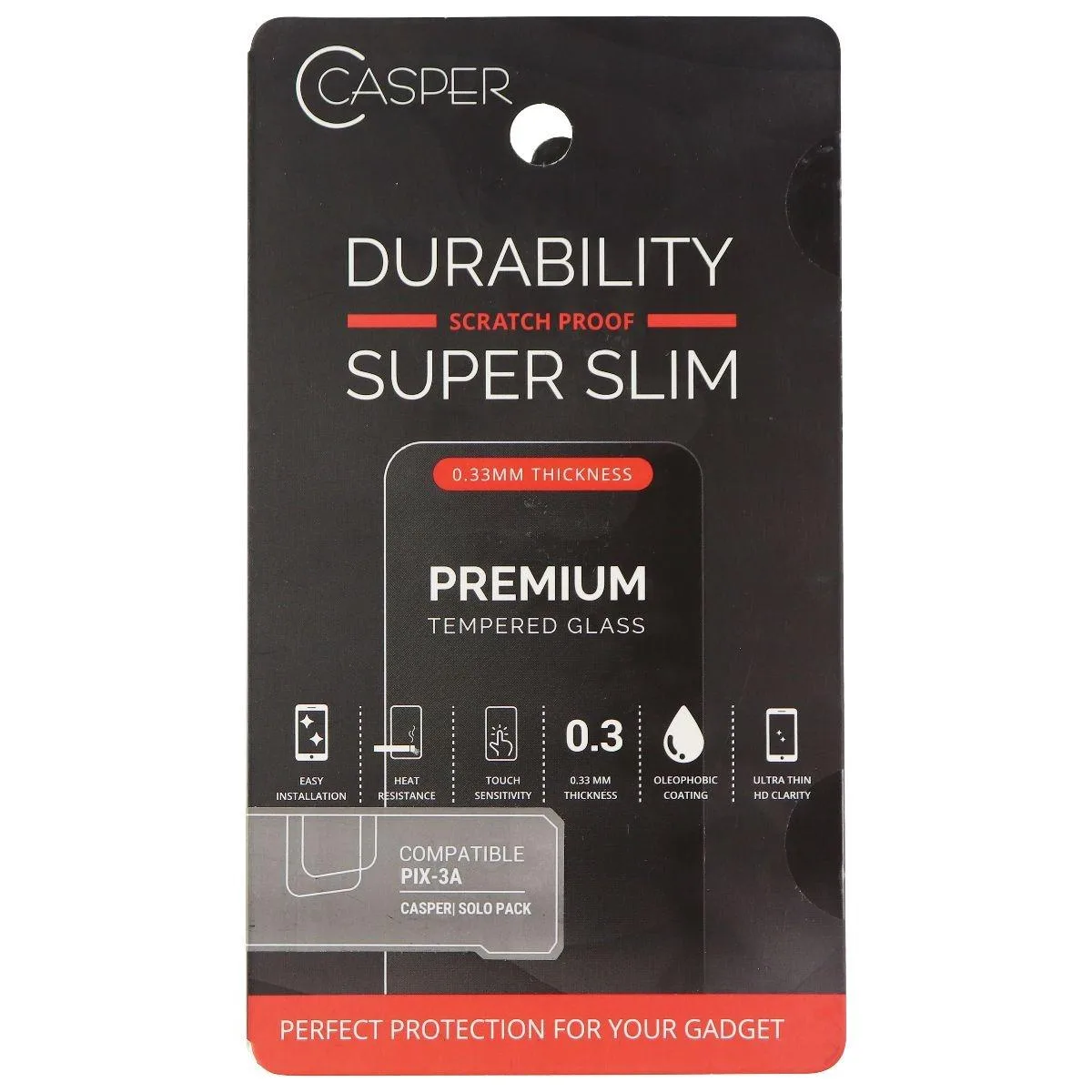 Casper Casper Premium 0.33mm Tempered Glass Screen Protector for Google Pixel 3a - Clear — product photo