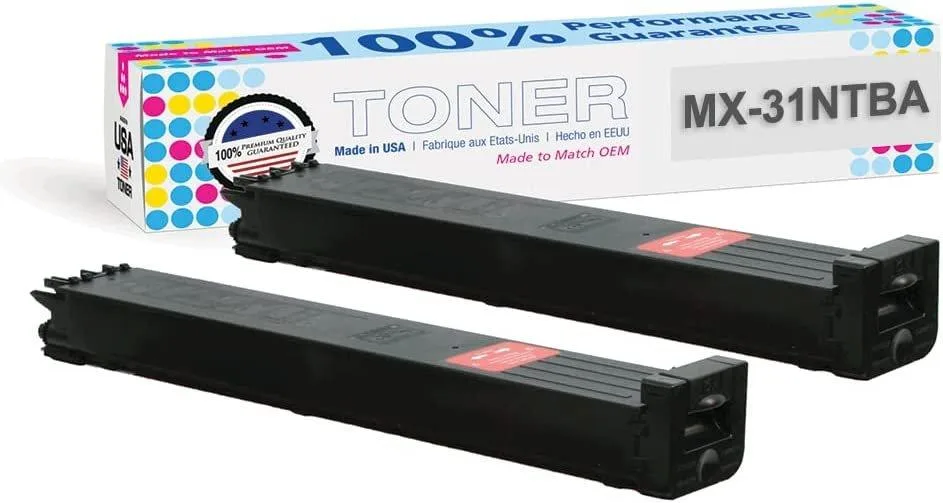 MADE IN USA TONER MADE IN USA TONER MX-31NTBA Black 2 Pack Toner Cartridge 18K — product photo
