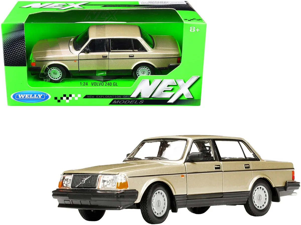Welly Diecast Welly Diecast Volvo 240 GL Gold Metallic NEX Models 1/24 Diecast Model Car — product photo