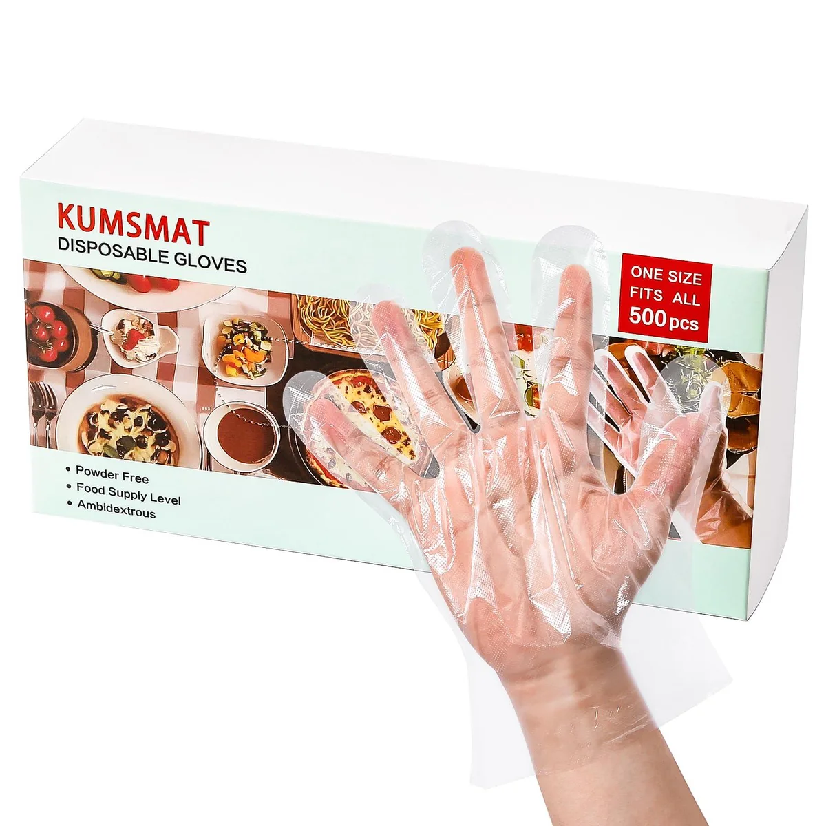  Vibe Disposable Food-Safe Gloves 500 Count 10.2" Gray — product photo