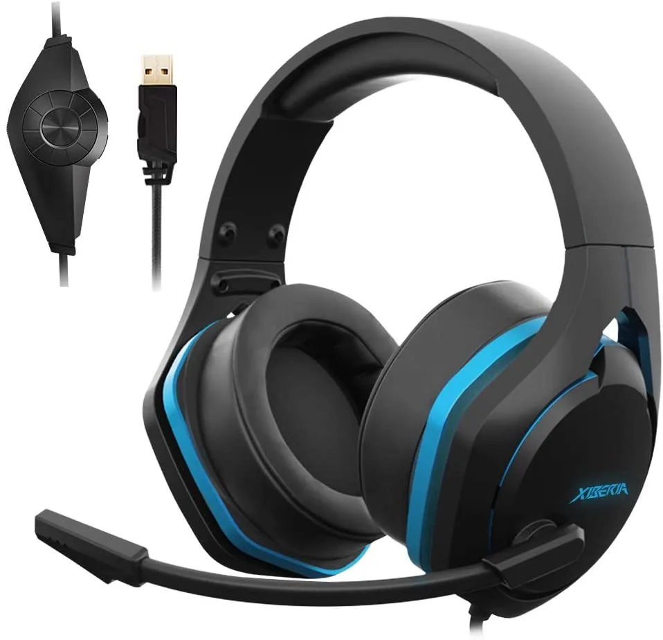 Corn Electronics Corn Electronics V22 Gaming Headset USB 50mm RGB Black Blue — product photo