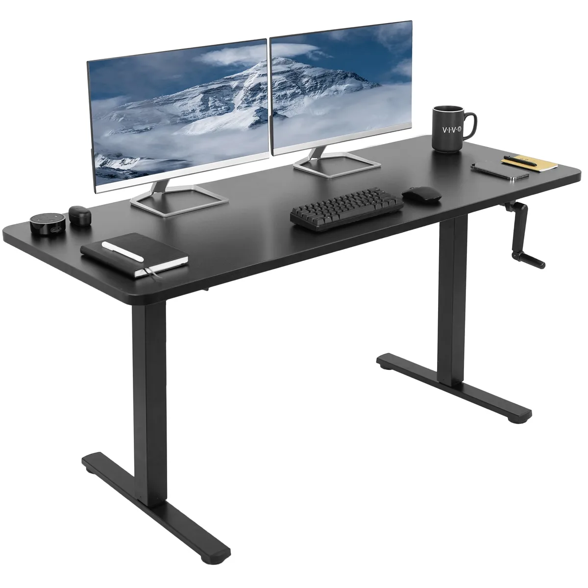 VIVO VIVO Manual Stand Up Desk 59 x 23.6 Black 110 lbs — product photo