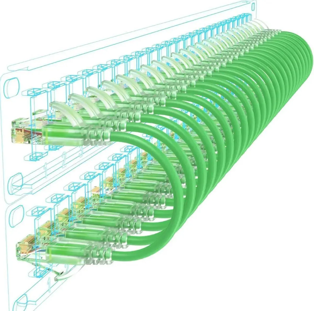 Vszerda Vszerda Cat6a Slim Patch Cable 10G 550MHz 28AWG 24 Pack Green .5 ft — product photo