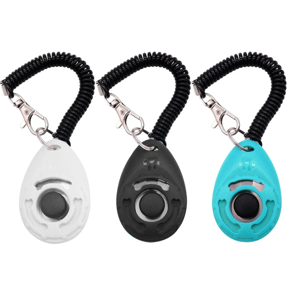  Generic Training Clicker 3-Pack with Wrist Straps (Black, White, Water Lake Blue) — product photo