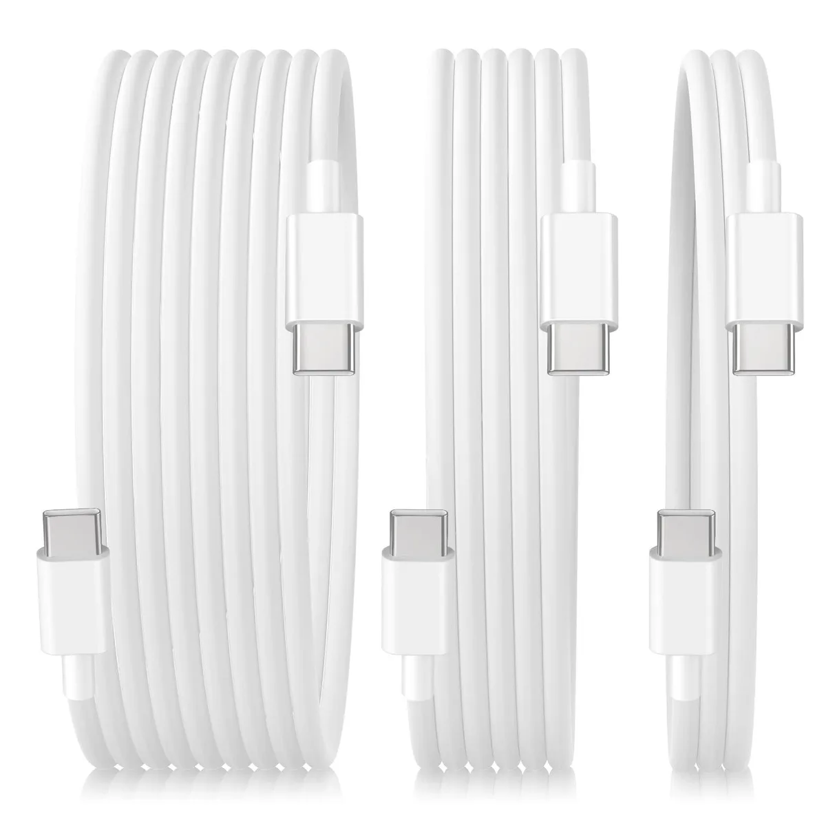 No Sew No Sew USB-C to USB-C Cable 60W 3-Pack 3/6/10ft White — product photo