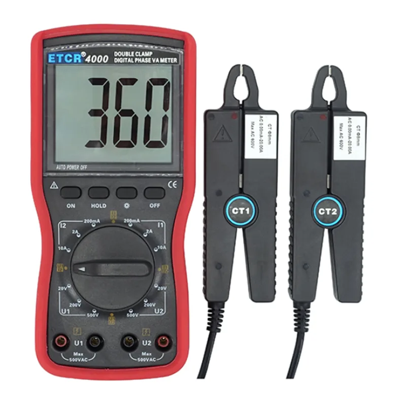 ETCR ETCR 4000 Double Clamp Digital Phase Voltmeter 500V 10A 360° — product photo