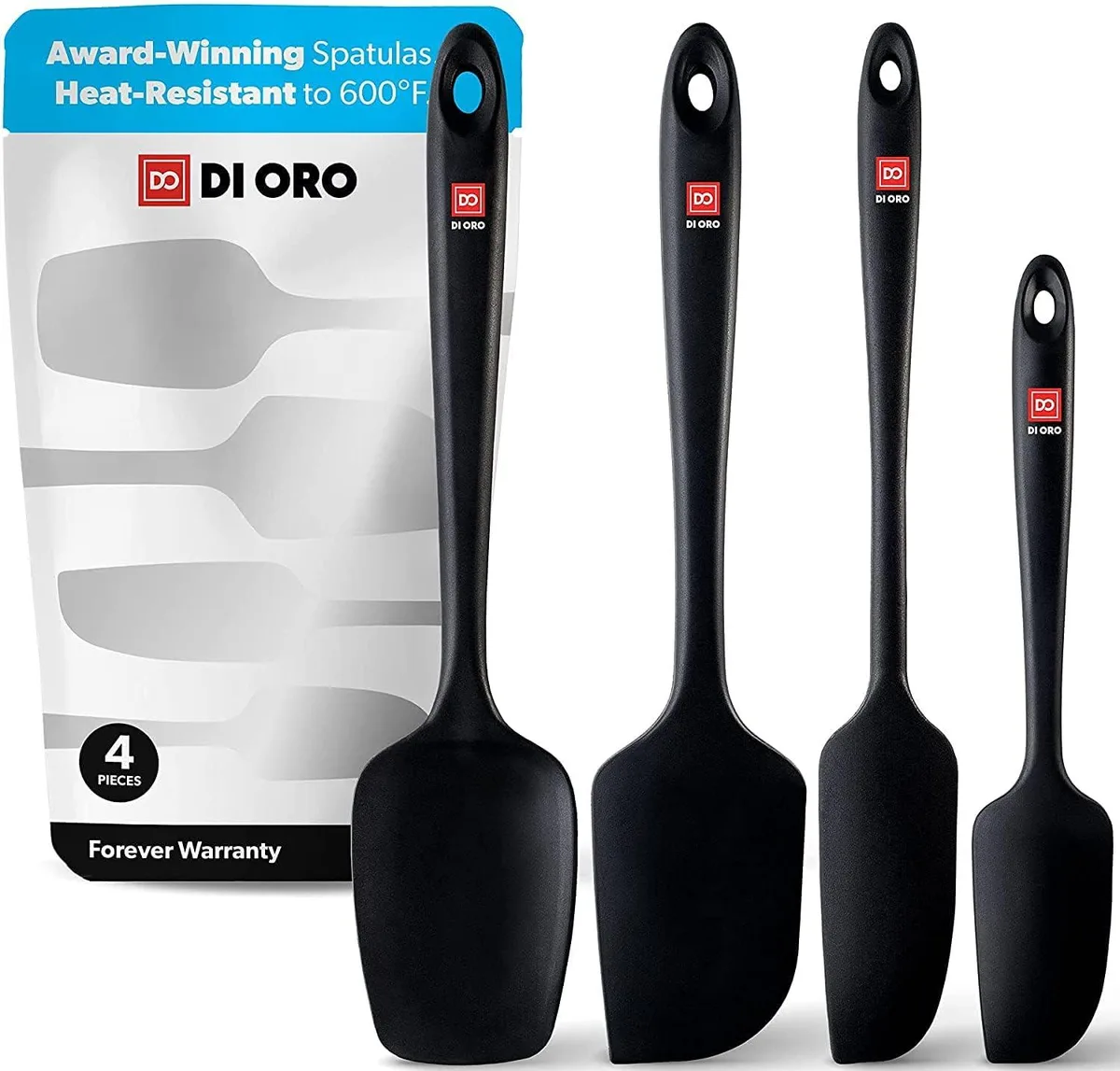  di Oro Living DOL-SSS-005 4-piece Silicone Spatula Set Black — product photo