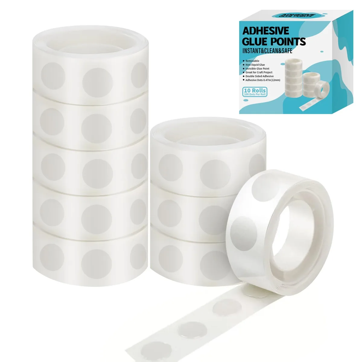  gegemaoyi 1000 Clear Glue Dots Double Sided Adhesive Points 12mm — product photo