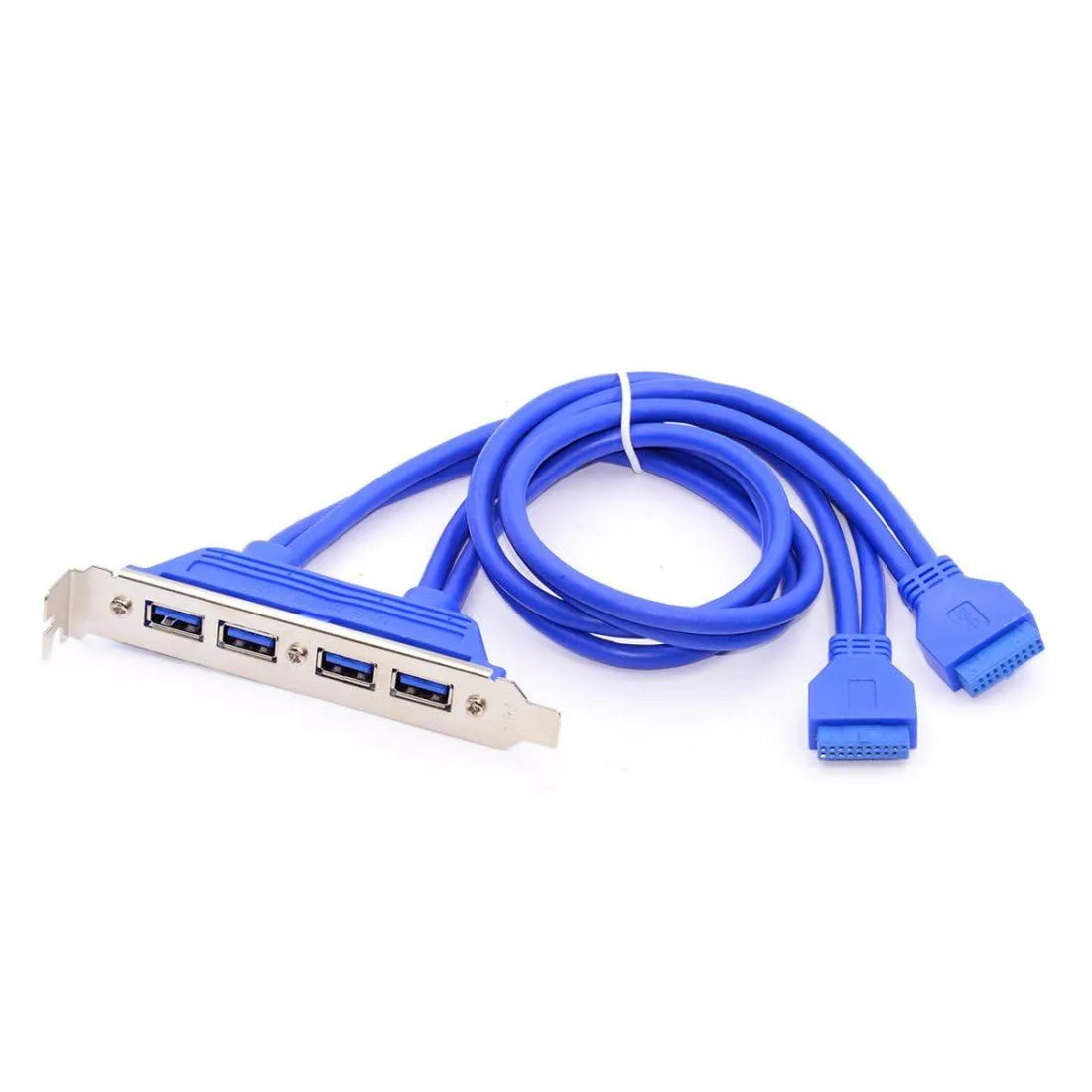 LORDWORLD LORDWORLD USB 3.0 Header 19/20Pin 2 to 4 Port Extension Cable .5M with 12cm PCI-E Bracket — product photo