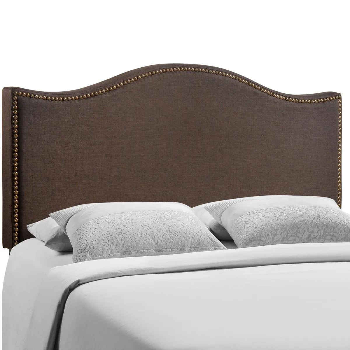 Modway Furniture Modway Furniture Curl Queen Nailhead Upholstered Headboard Dark Brown 62.5W 51.5H — product photo