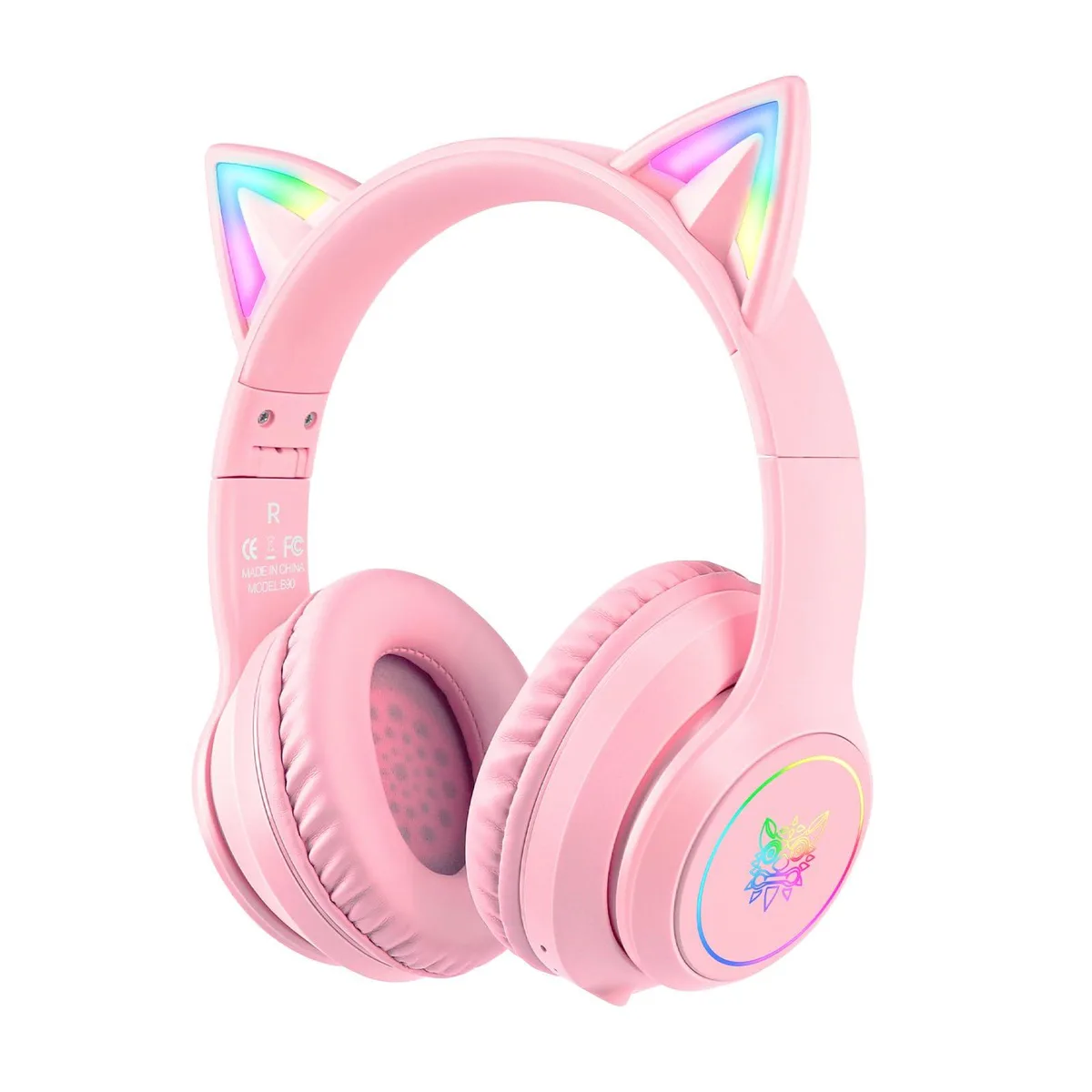  SIMGAL B90 Pink Bluetooth RGB Cat Ear Headphones — product photo